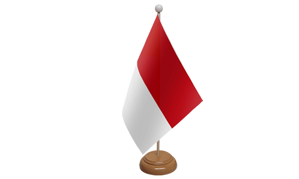 Monaco Small Flag with Wooden Stand